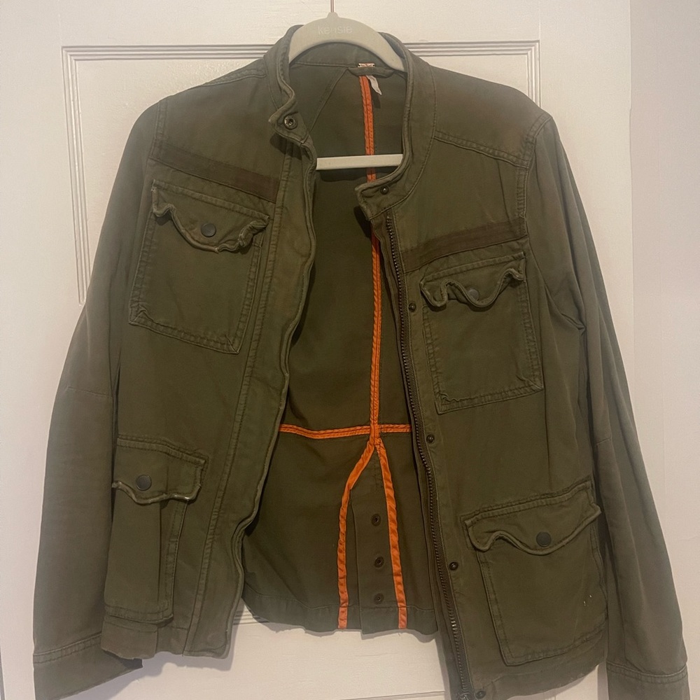 Free People army green jacket